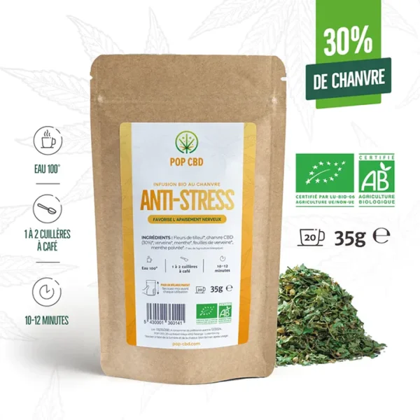 POP CBD – Infusion chanvre Anti Stress Bio - 35G